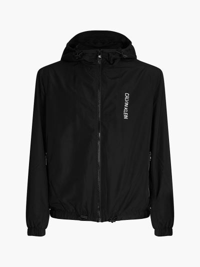 Calvin Klein Ruhák HU918943 | Calvin Klein Recycled Polyester Logo Zip Up Férfi Dzseki Fekete